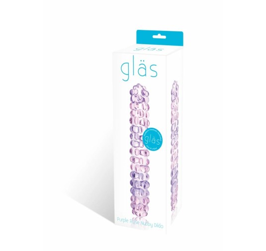 Szklane dildo - Glas Purple Rose Nubby